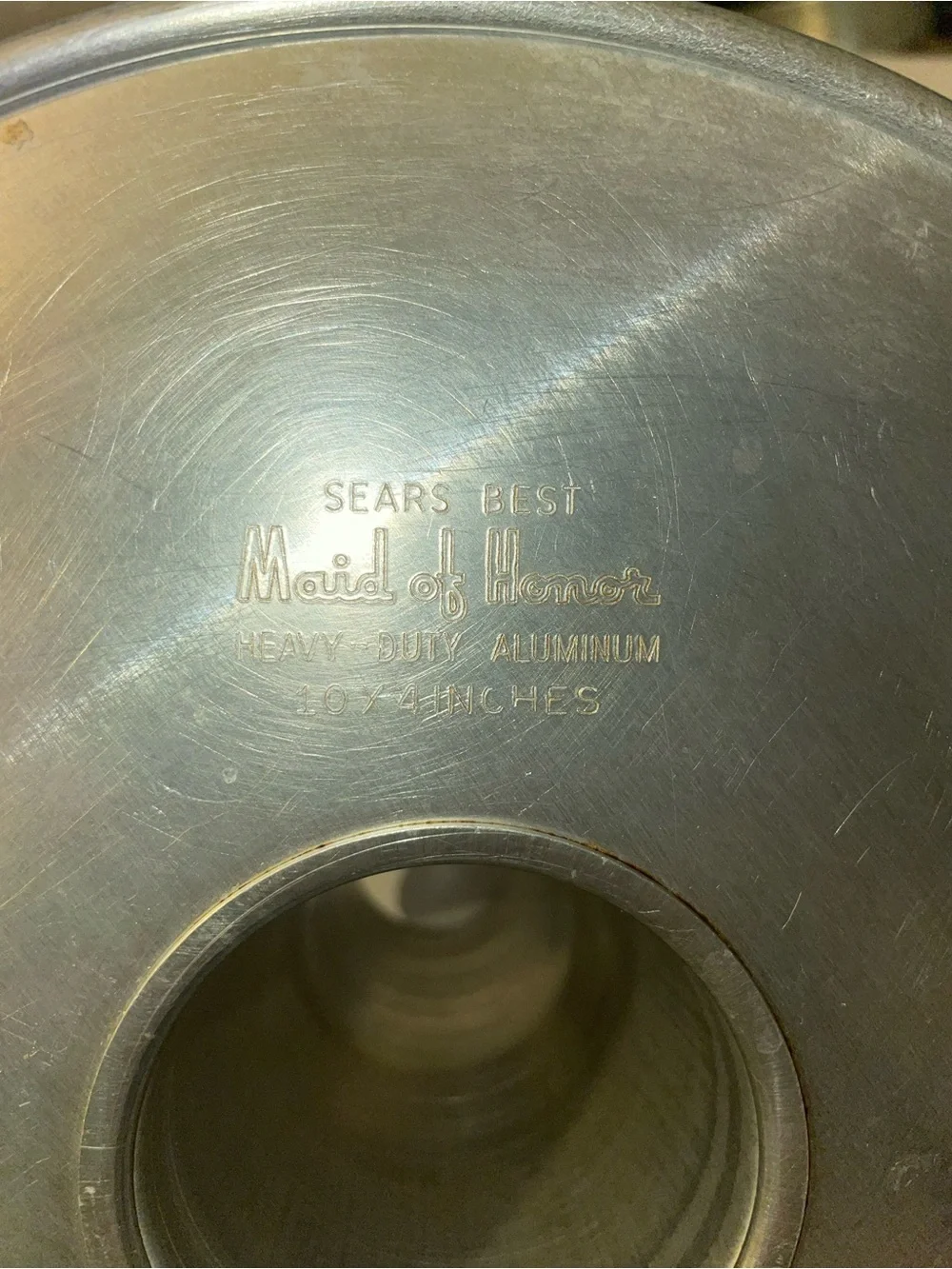 Vintage Sears Maid Of Honor Aluminum 10 x 4 Round Angel Food Cake Pan 2 piece